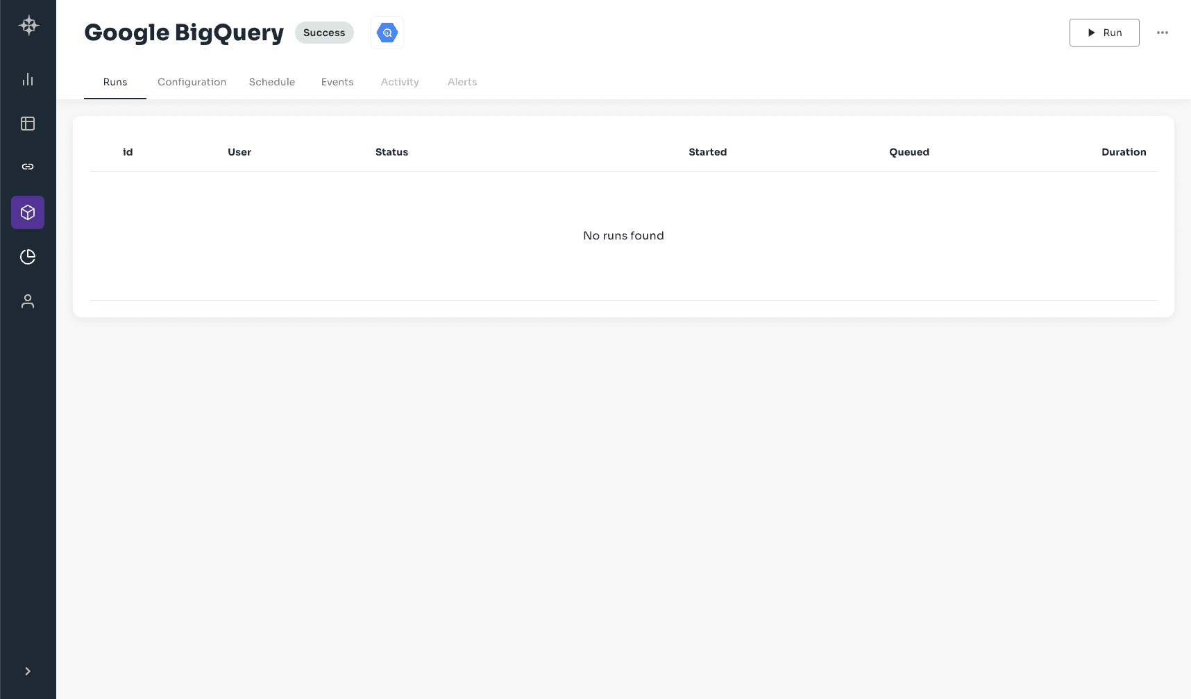 BigQuery Connection page